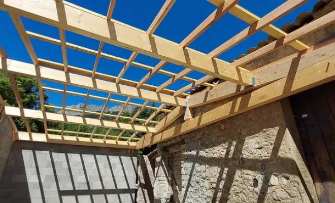 Travaux de charpente, Marignac-en-Diois, Hors d'eau